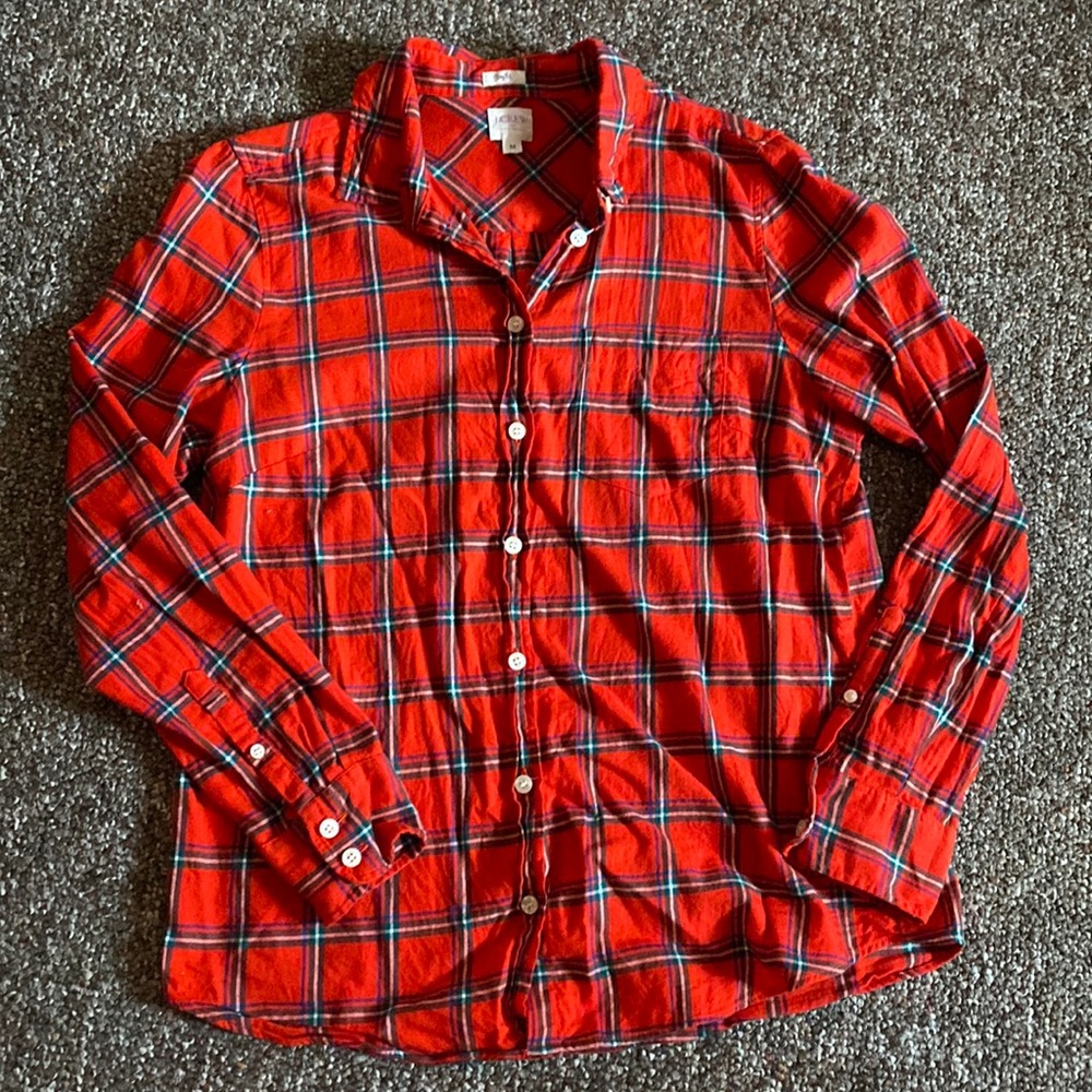 Red JCrew Flannel Size M